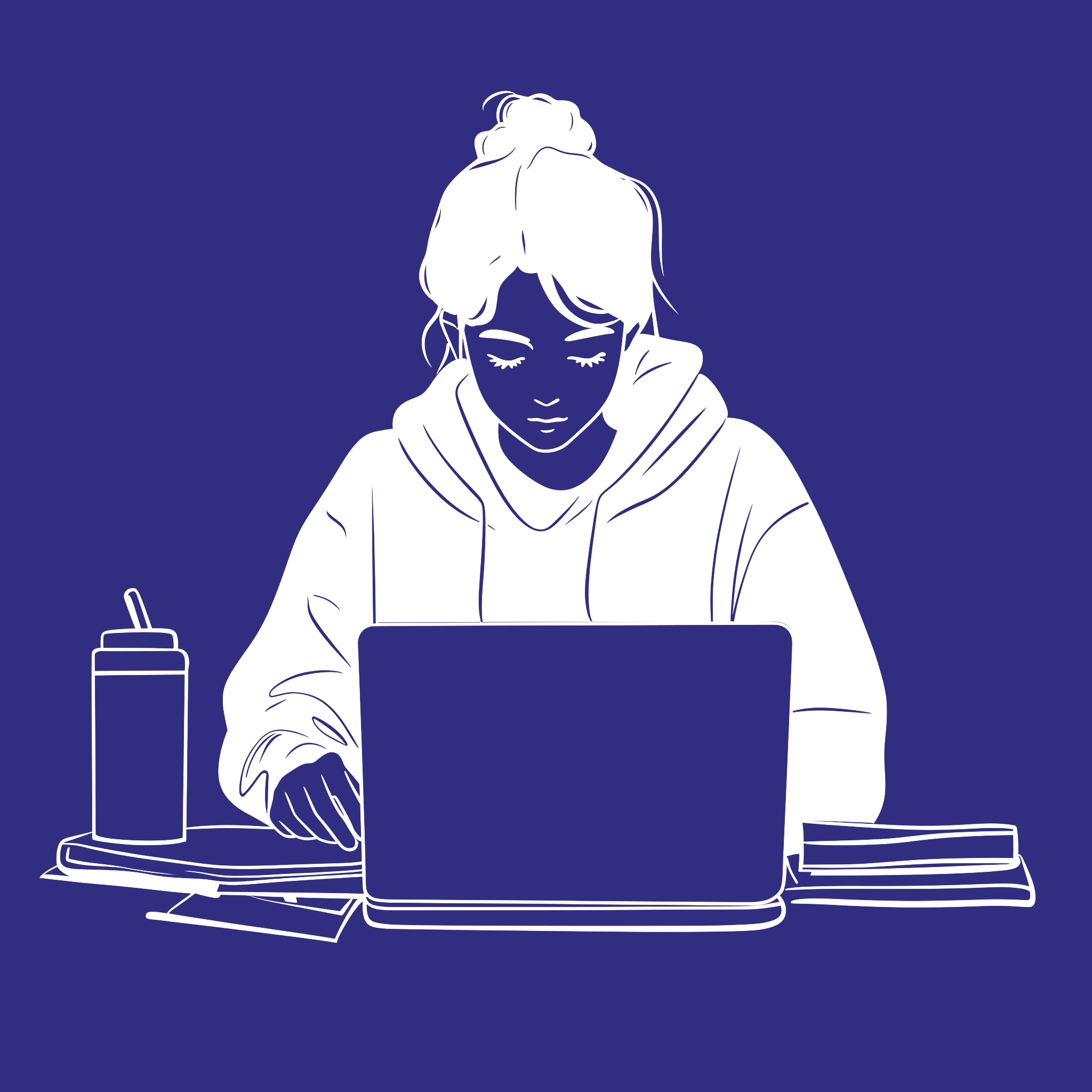 Student preparing for exam illustration