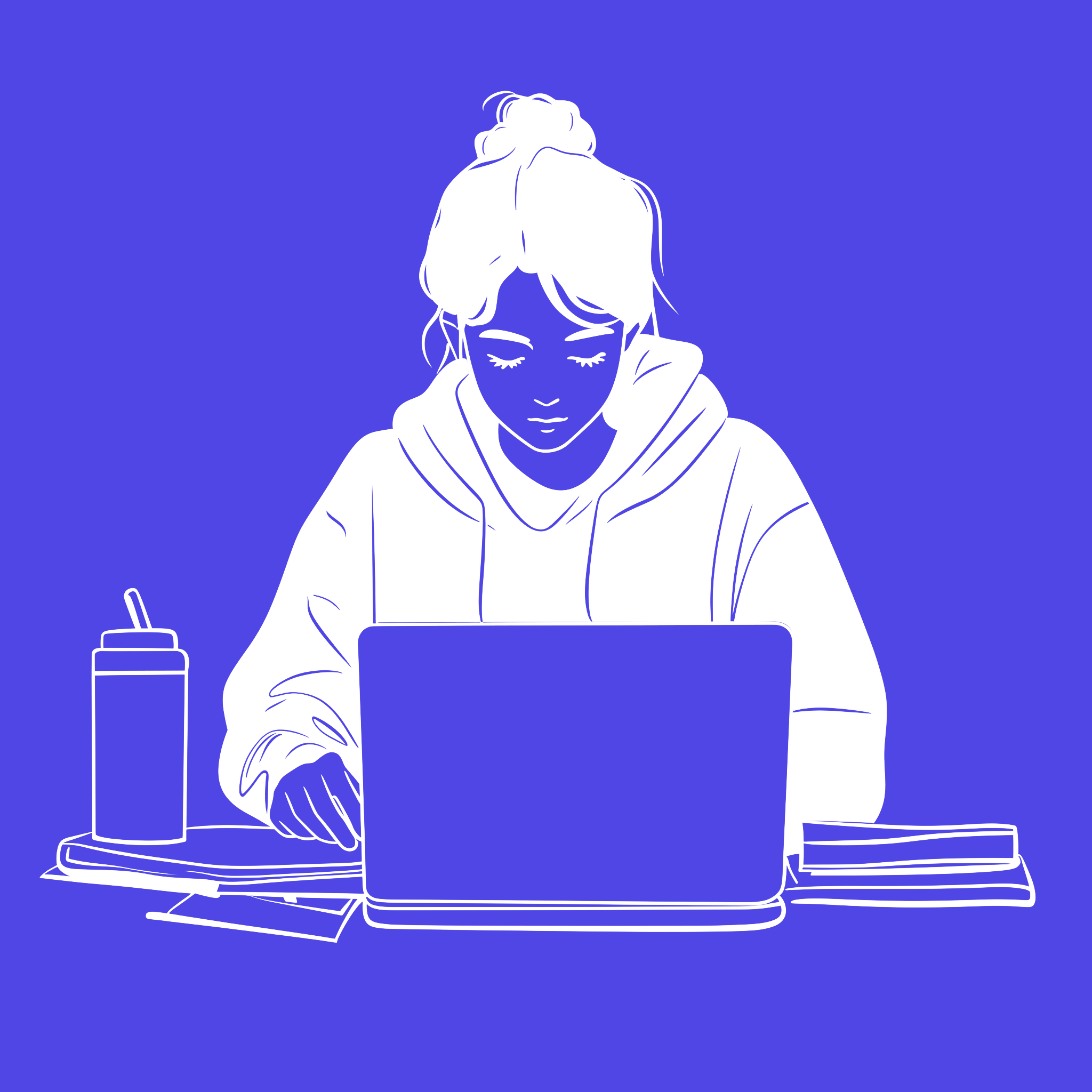 Student preparing for exam illustration